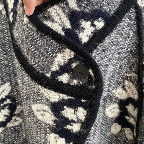 Vera Pelle Grannycore Thick Knit Wool Cardigan Sweater Coat medium - Picture 8 of 10